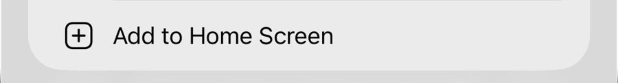 The Add to Home Screen row in the menu